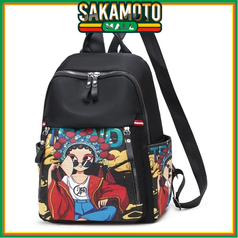 TAS RANSEL WANITA ANTI AIR KOREA BACKPACK HITAM NAURA TA386B5 SEKOLAH KERJA   ORI