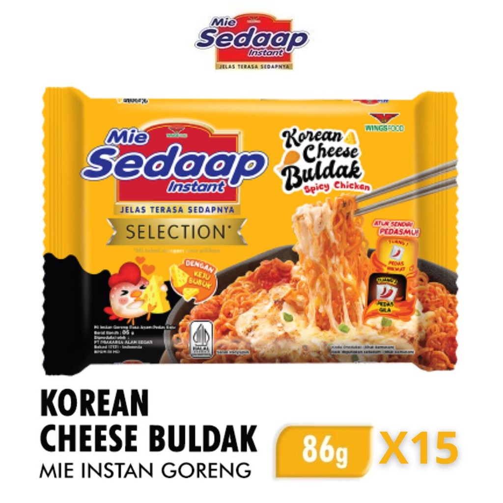 

Sedaap Mie Instan Goreng Korean Cheese Buldak 86g x15