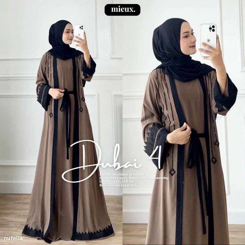 Dubai Gamis Turkey Original Mieux Bahan Crinkle Premium LD 102/112/120 Panjang 140 PROMO