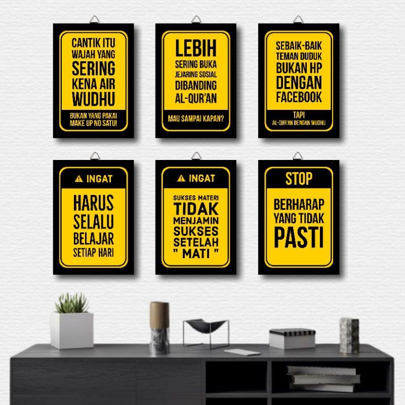 ssswasna.berkah Hiasan Dinding Quotes Motivasi Poster Kayu Wall Decor Kata Kata Mutiara uk 20x30 cm 