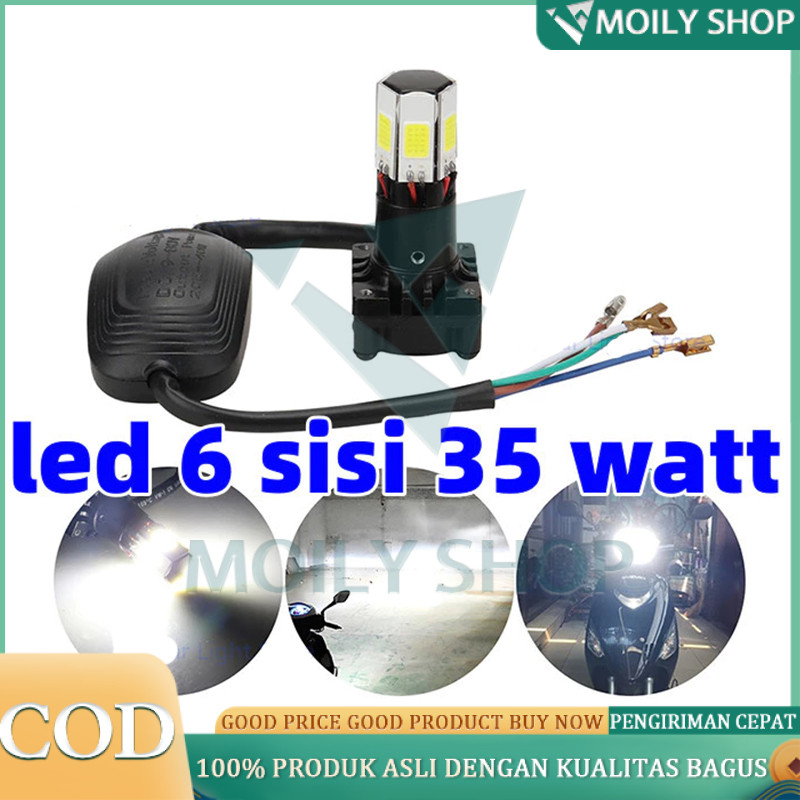 Lampu Led Motor 6 Sisi M02E Bergaransi Original 35 Watt/Lampu LED Motor H4 H6 6 Sisi M02E Original B