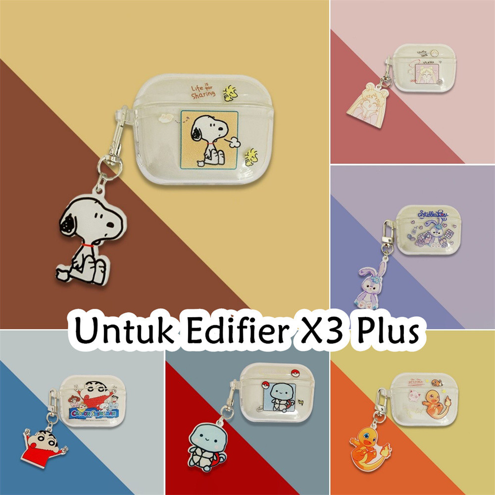 Utility Untuk Edifier X3 Plus Case Trendi Kartun transparan Anjing kayu manis Soft Silicone Kasus Te