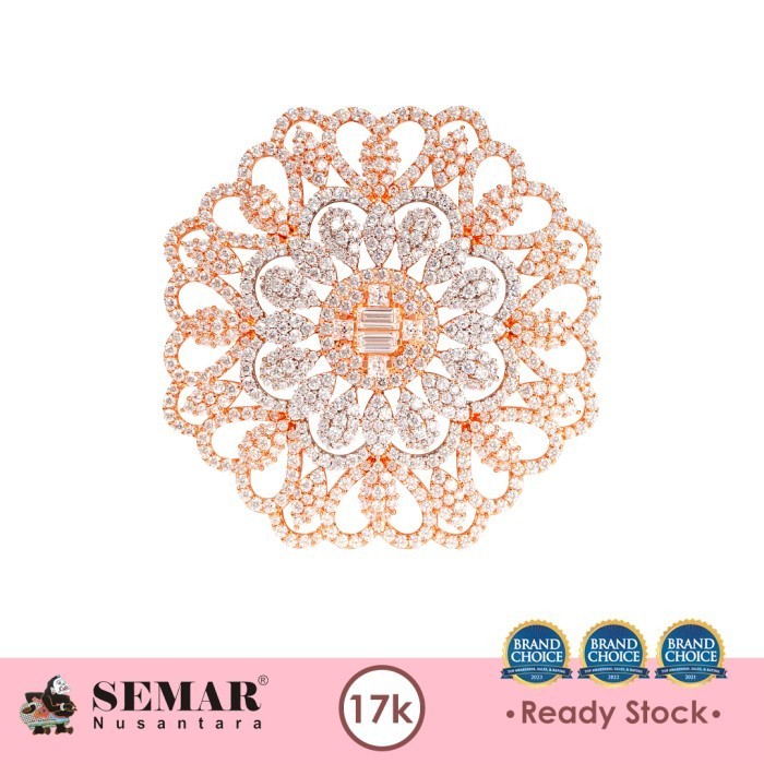 Bros Emas Luztra Emerald Series Rose White Gold 17K Semar Nusantara