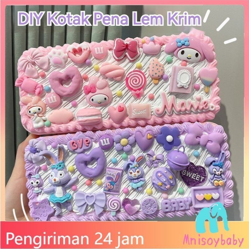 

【COD】DIY Cream Clay Pencil Case / Mendekor Pencilcase / Kit Kotak Pensil DIY / Stationery Pake Handmade / DIY Kotak alat tulis kreatif lem krim / DIY Pencilcase