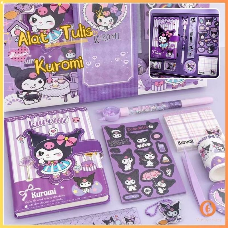 

【Penjual Lokal】Set Buku Jurnal Alat Tulis DIY Set Diary Stiker Dekorasi Sanrio Badge Alat tulis sekolah siswa Set kotak hadiah yang indah