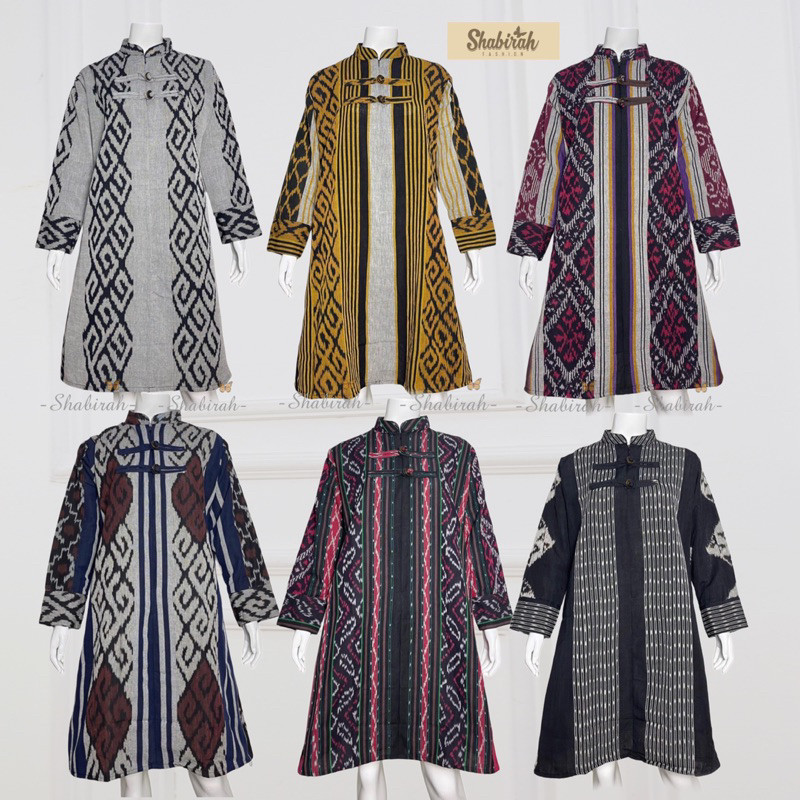 FASHION WANITA BAJU ATASAN KANTOR AZURA TUNIK TENUN TROSO / DRESS BUSUI / BAJU BATIK SOLO MURAH/ BAT