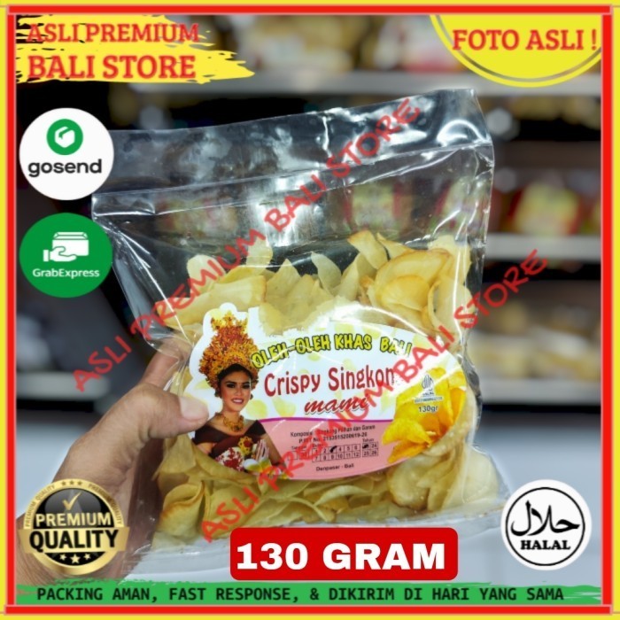 

OLEH OLEH MAKANAN CEMILAN CAMILAN SNACK KULINER KHAS ASLI ORI ORIGINAL BALI KERIPIK KRIPIK SINGKONG CRISPY 130 GRAM GR