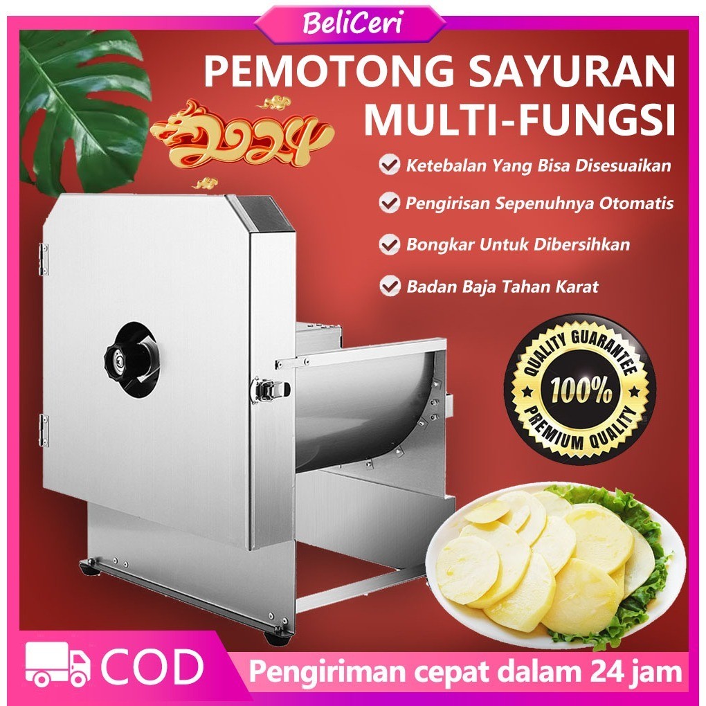 Mesin Pemotong Kentang listrik / Mesin Pengiris Penghancur Listrik / Mesin Pemotong Wortel Komersial