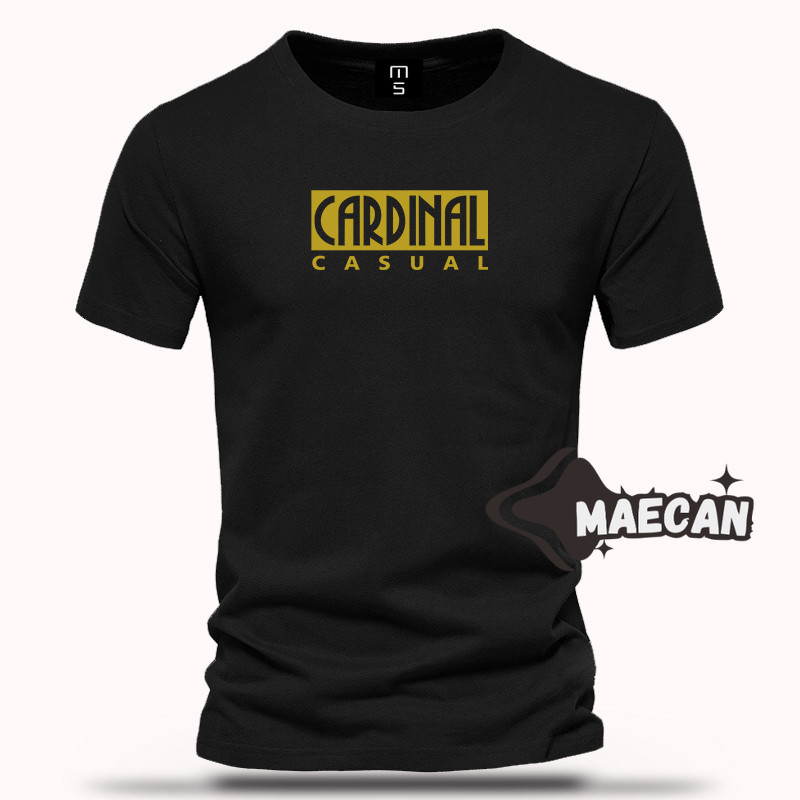 Kaos Pendek Cardinal Casual Sablon Gold Baju Pria Wanita Terlaris Cewek Cowok Maecan Store