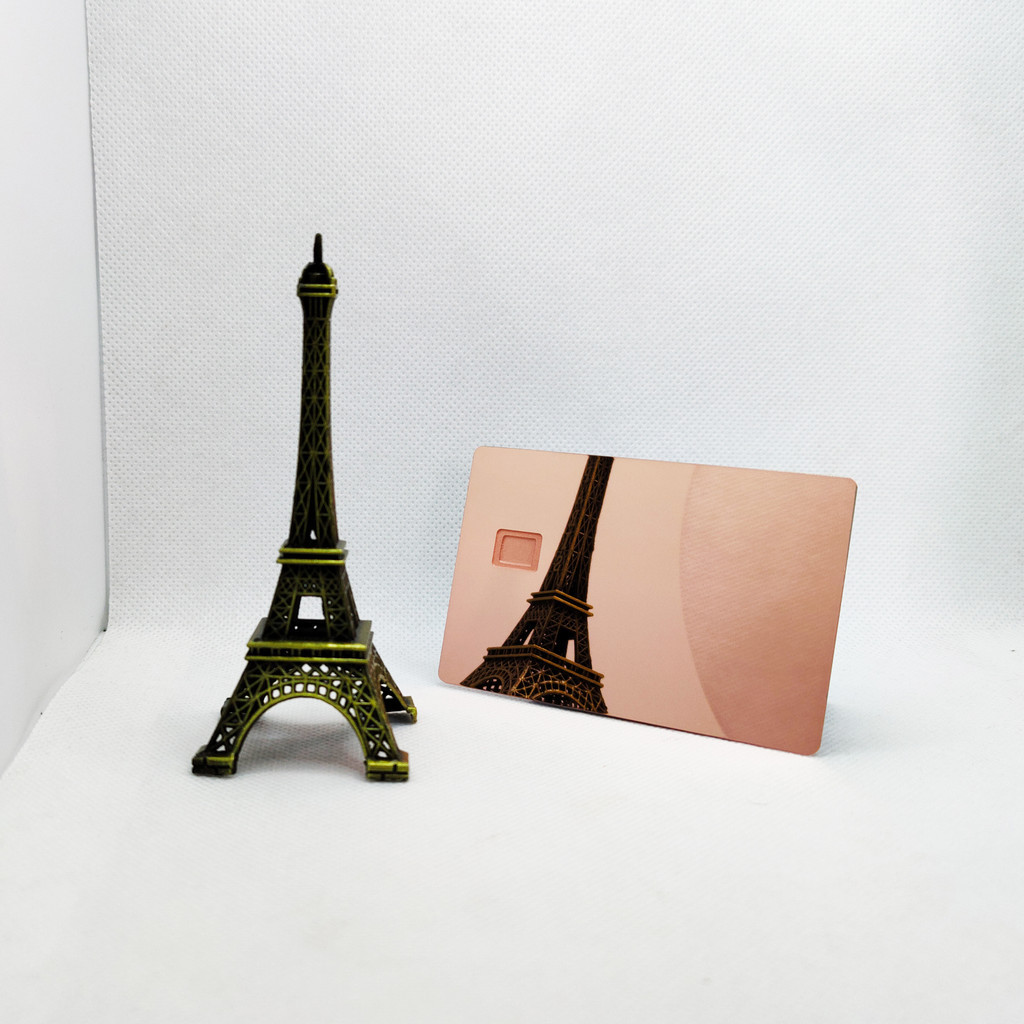 

10pcs 0.8mm Printable Premium Luxur Credit Card Size Mirror Reflective Metal Polished Gift Card With Chip Slot and Signature Bar