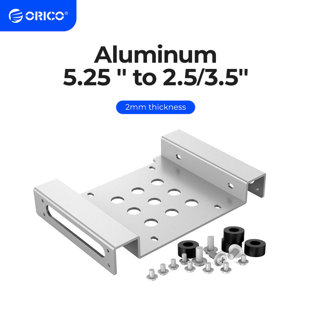 ORICO Aluminum 5.25 inch to 2.5 or 3.5 Inch Hard Disk Drive Mounting Bracket Dock with Screws Hard D