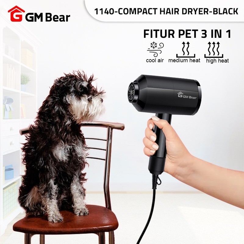 AF34RV GM Bear Alat Pengering Rambut 1140 - Hair Dryer Multifungsi Pet Blower untuk Grooming Hewan Bulu Kucing/Anjing