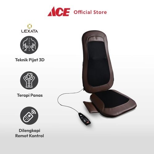 Ace Lexata Bantalan Kursi Pijat Shiatsu 3D 01 - Hitam/Cokelat Massage Seat Cushion Alat Pijat Duduk 