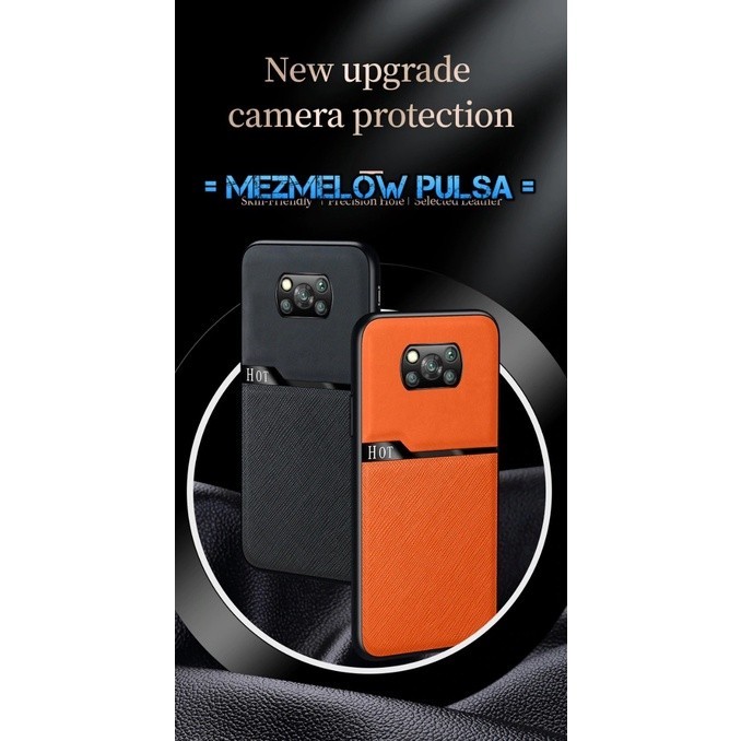 Case Lens Casing Hard Case Splicing PU Leather Kamera / Case XIAOMI REDMI NOTE 8 BIASA - Gambar 4