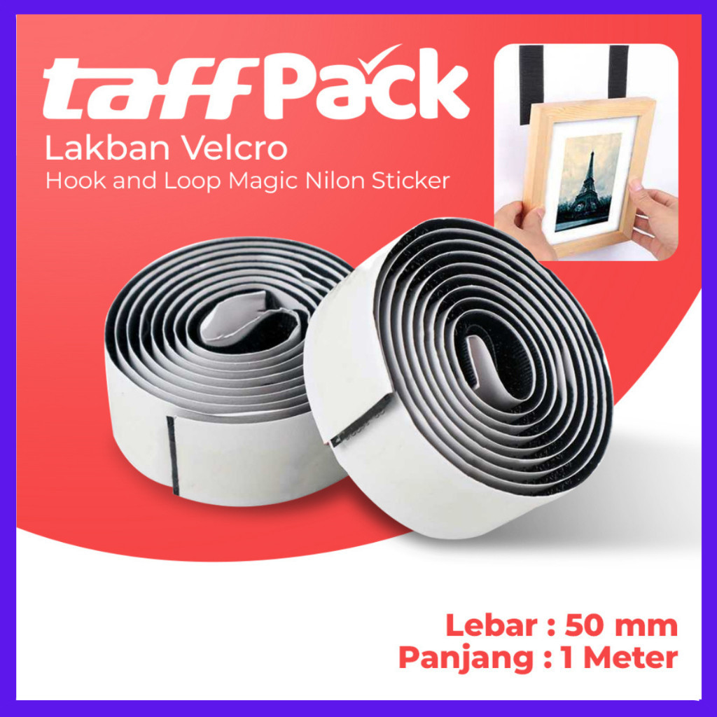 Lakban Velcro Hook and Loop Magic Nilon Sticker 1 METER / Lakban Velcro Hook and Loop  Perekat Serba