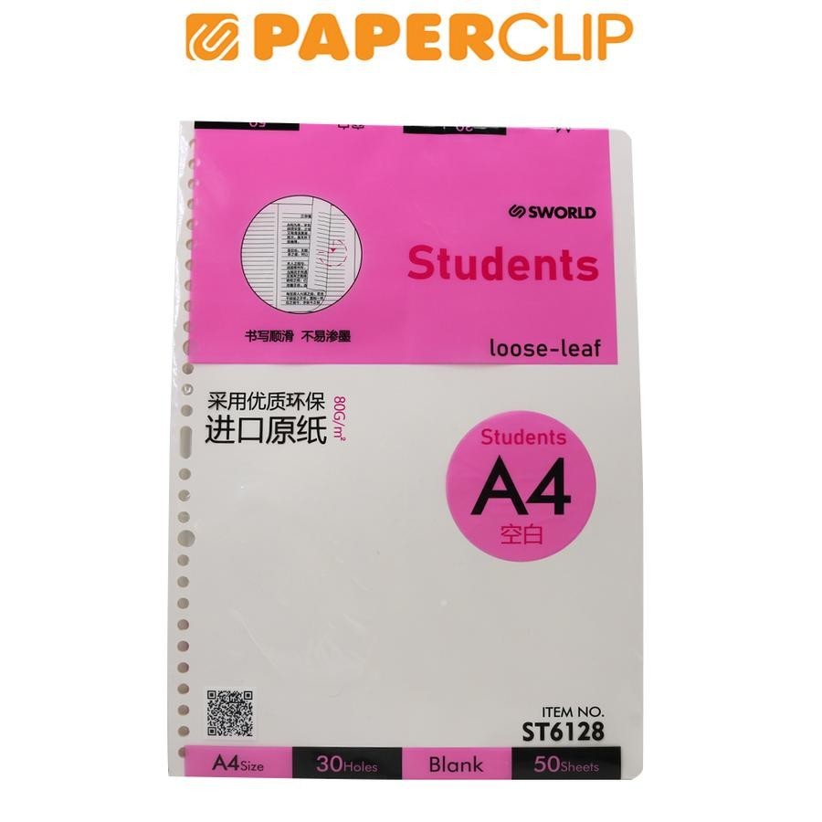 

LOOSE LEAF A4 SWORLD STUDENTS ST6128 30H 50P PLAIN