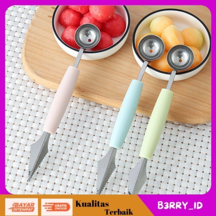 

[B3RRY] KUALITAS TERBAIK PISAU UKIR HIAS BUAH BULAT 2 SISI / STAINLESS STEEL FRUIT CARVE KNIFE COD