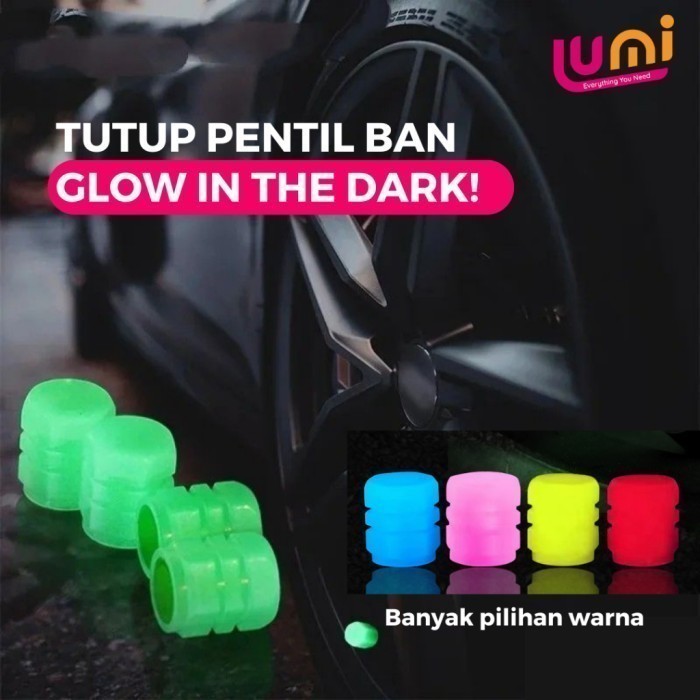 Tutup Pentil Ban Mobil Motor Sepeda Kendaraan Glow In The Dark Nyala Termurah Import Keren