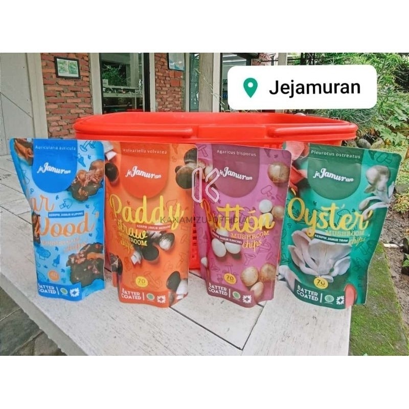 

Jejamuran Kripik Jamur KUPING 40 gram mushroom chips halal MUI Keripik chip oleh Jogja Indonesia Ear Wood Flour Salt Pepper Garlic Flavoring Tepung Garam Merica Cemilan Camilan Makanan Ringan Snack Jajan Dus Paking