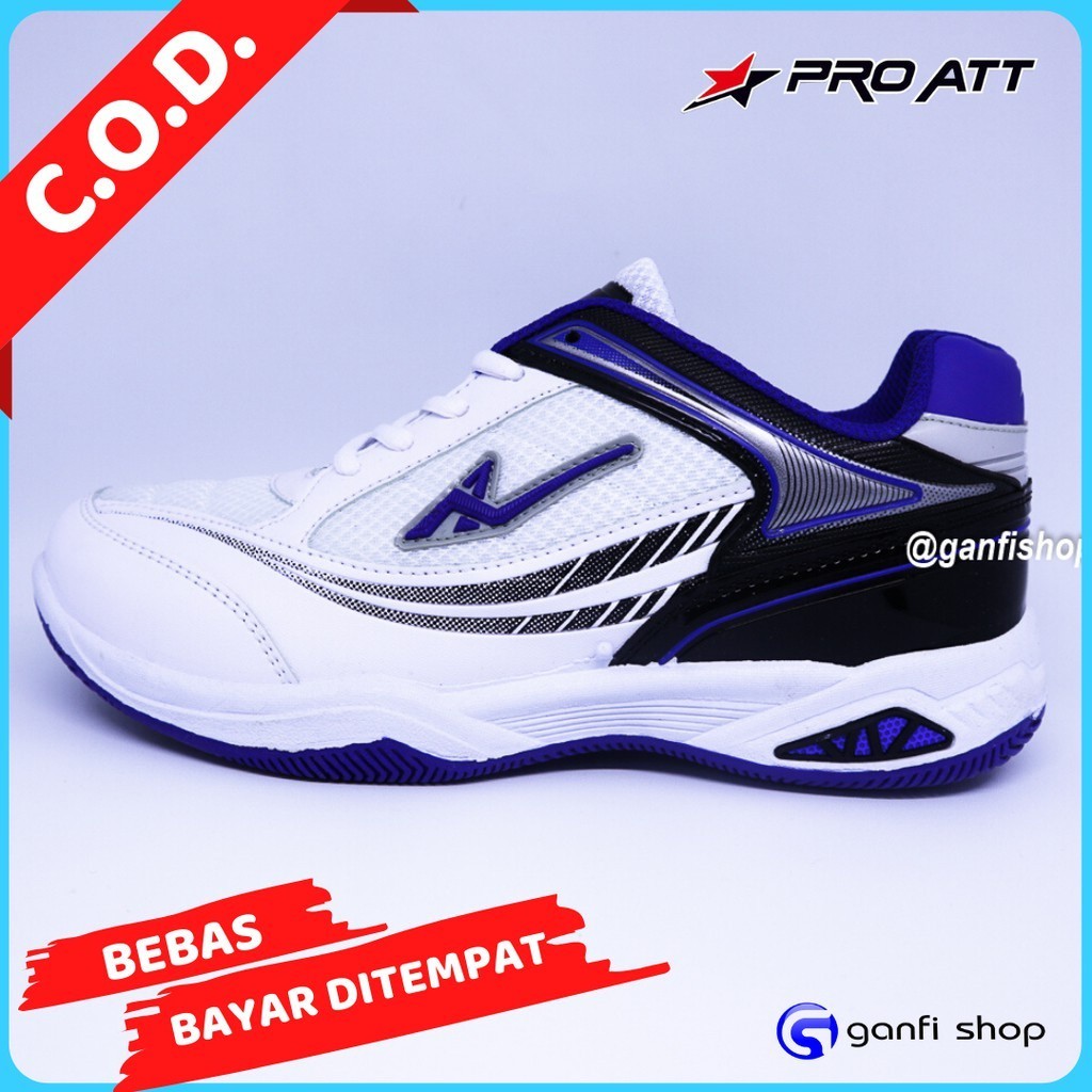 Pro Att BSD 640 Sepatu Olahraga Badminton Sepatu Sneakers Warna Putih Biru