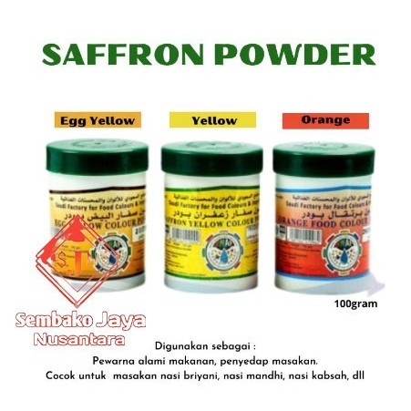 

Bubuk Saffron / Safron/ Zafaran / Pewarna Makanan/ orange powder 100g - Kuning