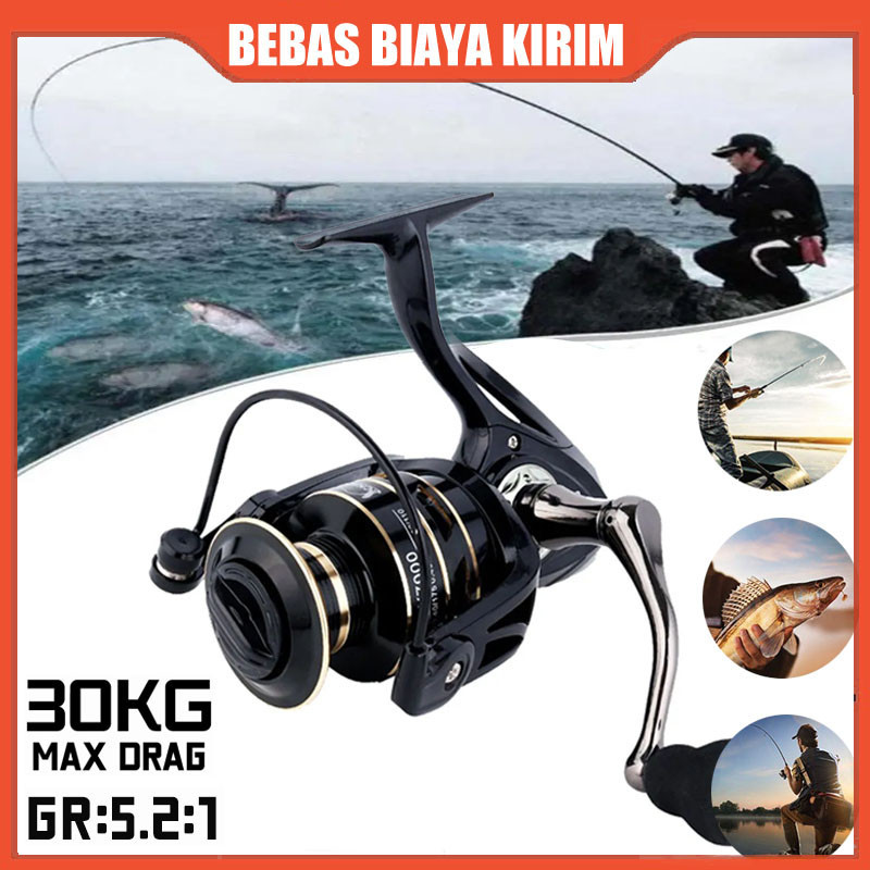 NEW PRODUCT Reel Pancing max drag 30 Kg Reel Pancing Laut Tarikan Pancing Metal Gulungan Senar