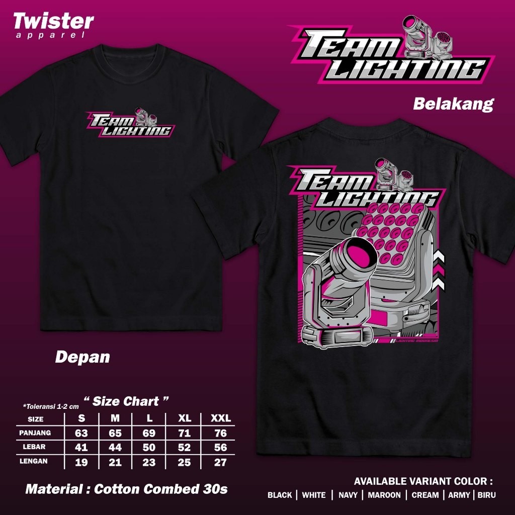 Kaos Sound System Audio Team Lighting - Baju Distro Horeg Vibes Soundman Operator Sound Sistem Tukan