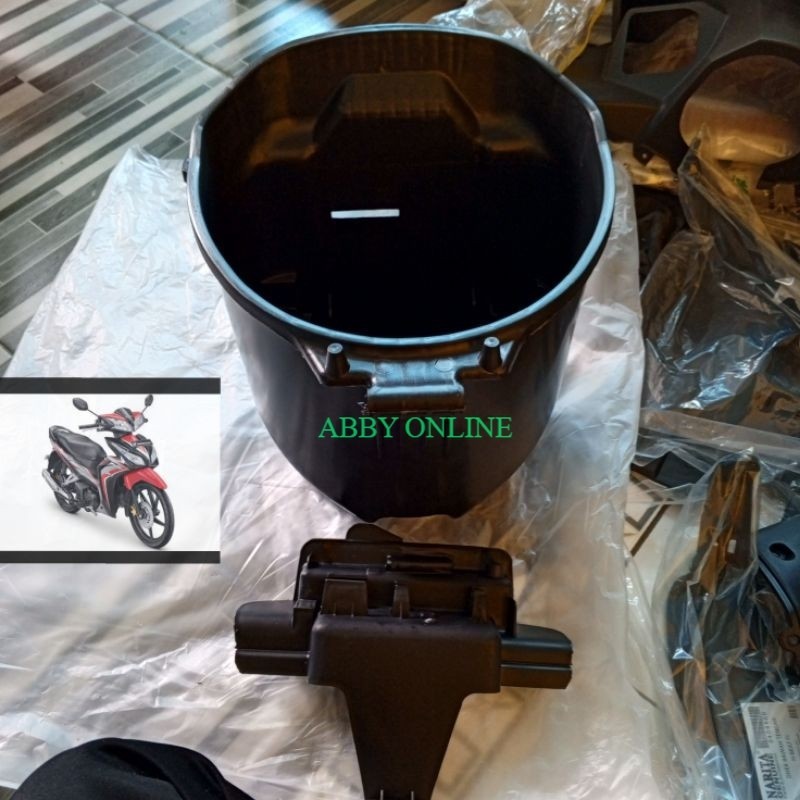 box bagasi bawah jok honda supra x 125 new FI 2014 K41 supra x 125 injeksi + tutup tool box