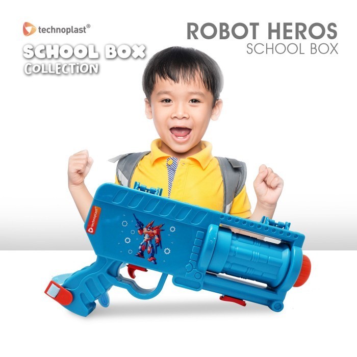 TECHNOPLAST Lunch Box Set School Box Robot Heros Kotak Bekal & Botol