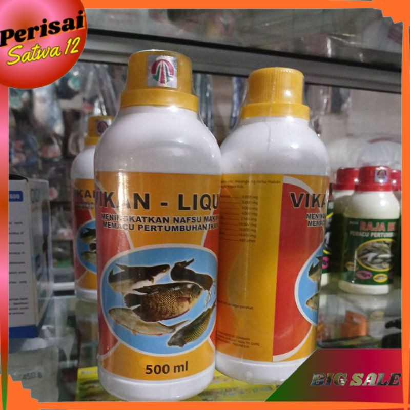 Vikan Liquid Meningkatkan Nafsu Makan | Memacu Pertumbuhan Ikan Vitamin Ikan Lele | Vitamin ikan pat