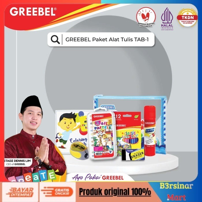 

[[KUALITAS TERBAIK]] GREEBEL PAKET ALAT TULIS TAB1 /Stationary/Stationery Set COD