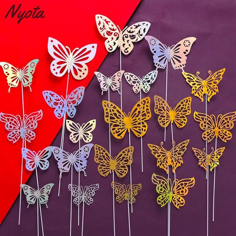 

Cake topper hiasan kue kupu kupu butterfly pink ungu biru yamama baking nyota