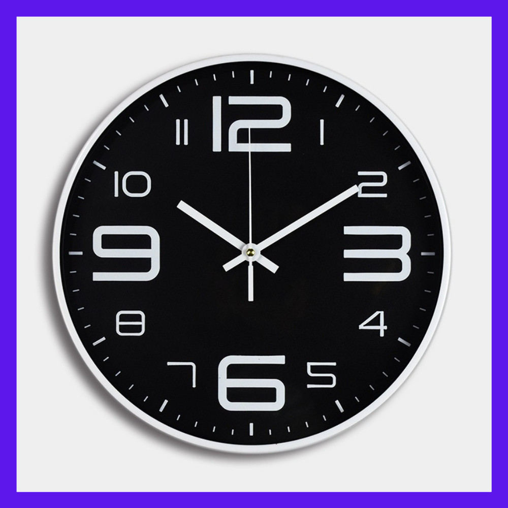 TokoMaspul-Jam Dinding Bulat Quartz Creative Design Modern 29 cm TaffHOME Jam Dinding Ogana Polos Be