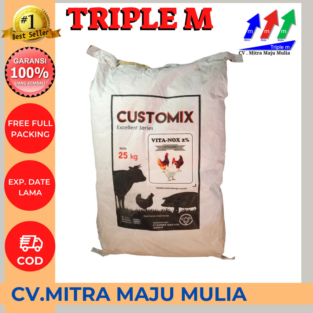 Vitanox 25 kg - Premix Pemacu Pertumbuhan & Penambah Berat Badan Hewan MMM