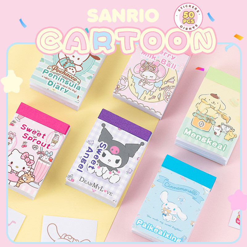 

COD✨Stiker buku catatan Kartun Doudou, stiker buku catatan anak lucu, buku catatan bahan stiker Sanrio-be