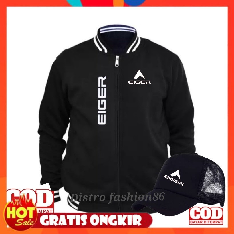 BAHAN HALUS ADEM TEBAL / GRATISS TOPI  jaket pria/ wanita /varsity egr casual premium teks logo puti