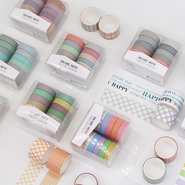 

Washi Tape / 10 Rolls Deco Masking Tape / Selotip Aesthetic / Deco Tape / Isolasi / Selotip / Selotip Kertas Motif / Jurnal Diy Essential Collection Decorative / Diy Scrapbook Journal barang aesthetic