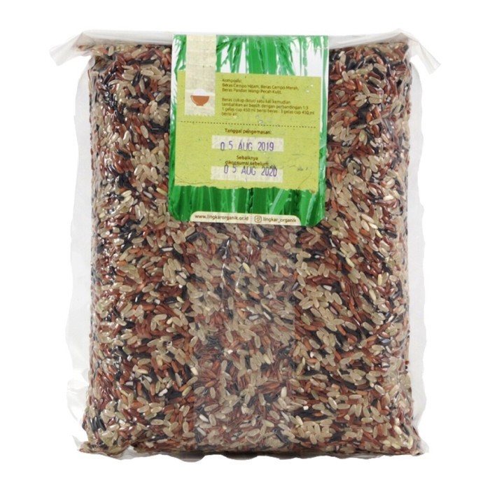 

Beras Mix Hitam Merah Coklat Organik (Whole Grain) 1kg Lingkar Organik