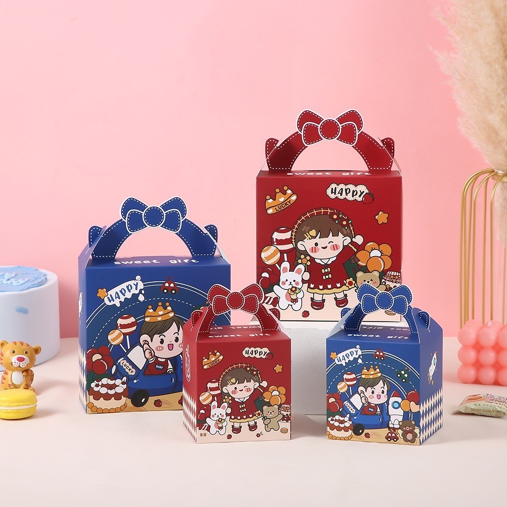 

(SYQ) Goodie Bag Hampers Kotak hadiah kotak Lotso permen kartun karton portabel kotak hadiah ulang tahun bayi Hari Anak dengan kotak hadiah tangan