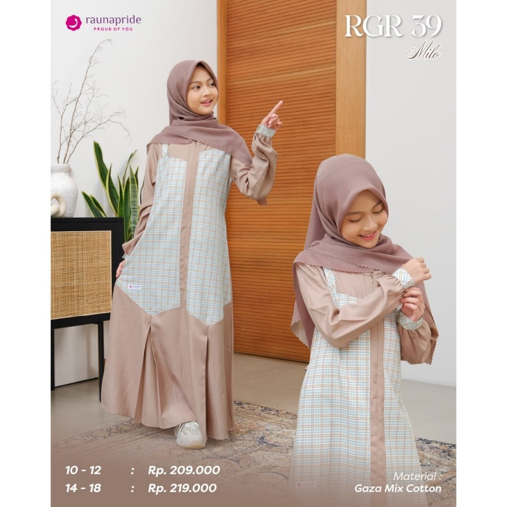 REMAJA Gamis Raunapride | RGR-39 | Fashion Muslim | Gamis Remaja Tanggung | Gamis Ngaji