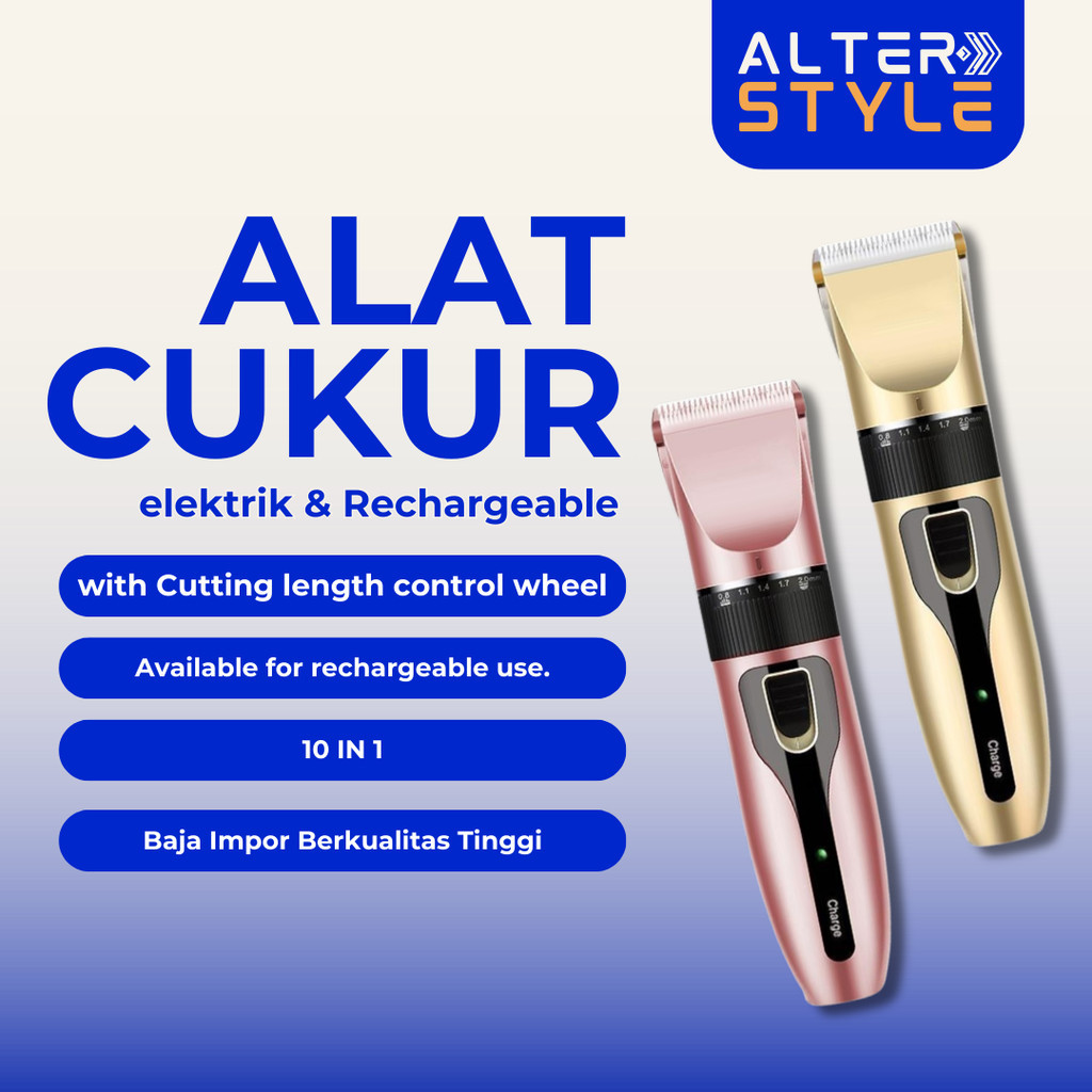 Alat Cukur Pemotong Rambut Pria Elektrik Hair Clipper Trimmer Premium Profesional Mesin Cukur Jenggo