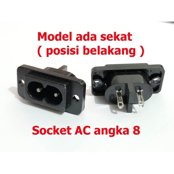 

LG09 Socket AC Angka 8 female model segiempat ( posisi belakang ) ac cord