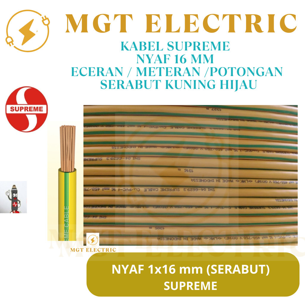 RB Kabel SUPREME FLEKSIBEL NYAF 16mm / GROUNDING NYAF 16mm ECERAN METERAN