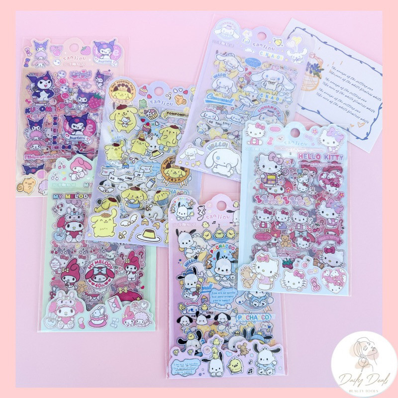 

STICKER LUCU 3LEMBAR | STIKER SANRIYO / CINAMONROLL / POMPOMPURIN / MYMELODY STICKER NOTEBOOK BEST SELLER