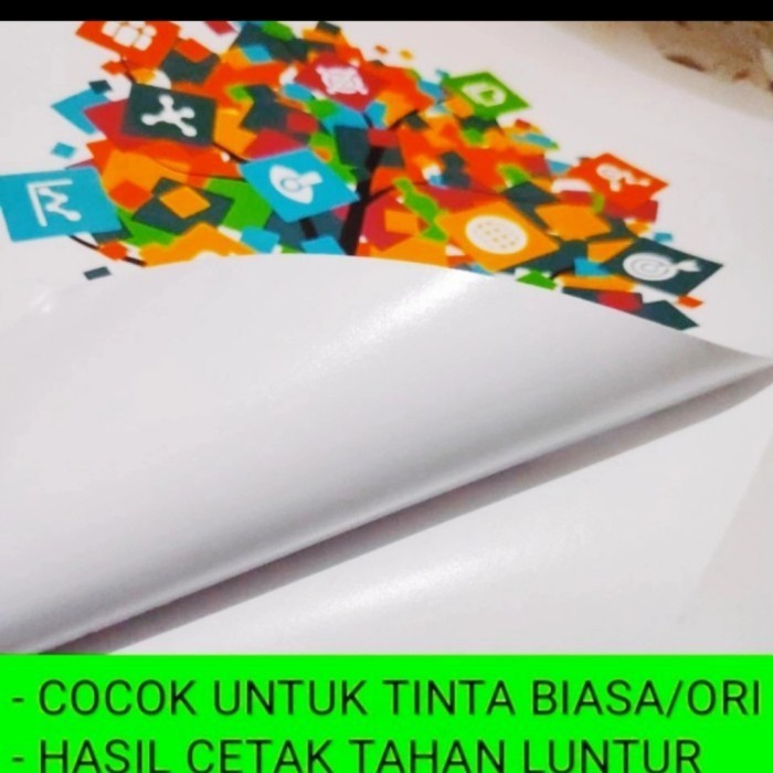 kertas stiker inkjet glossy a4 isi 20 lembar/ sticker foto waterproof