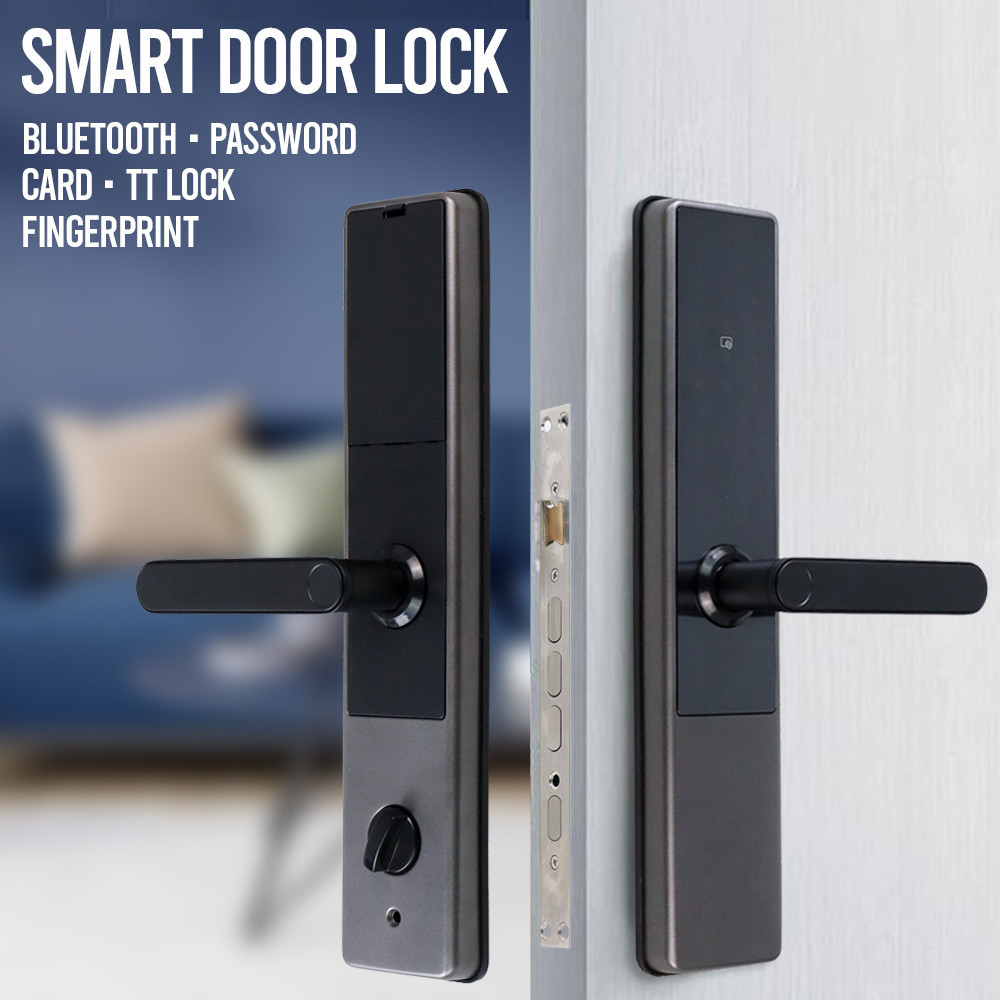 Gagang Pintu Smart Door Lock Bluetooth Password Sidik Jari Fingerprint Card TTLock