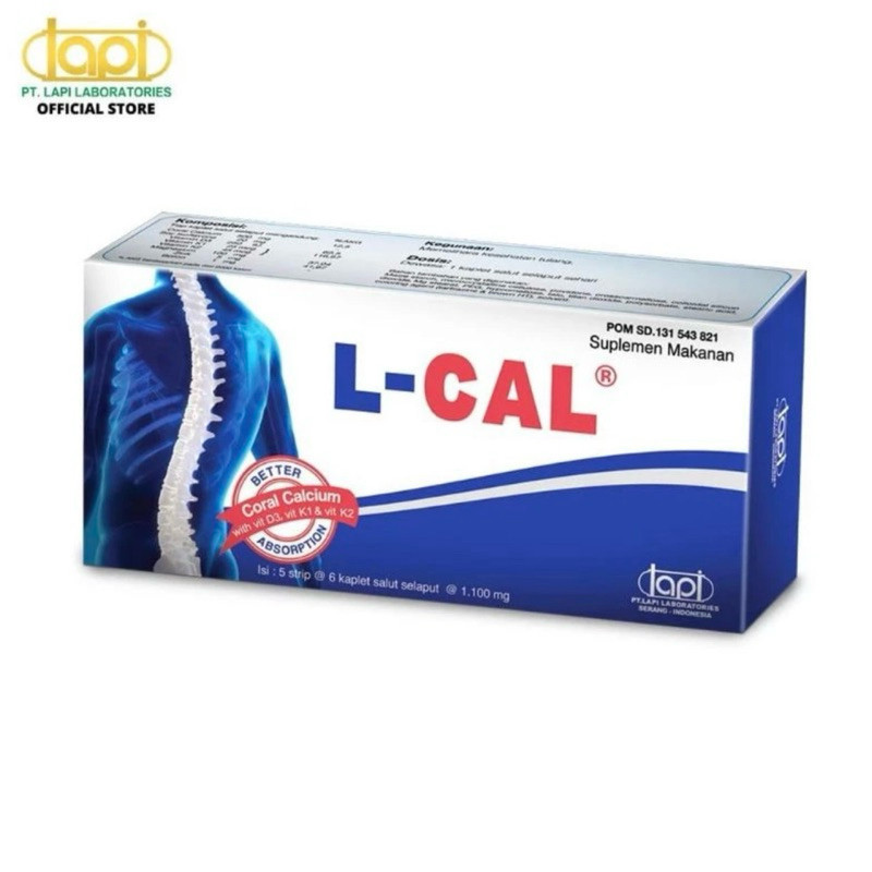 L-CAL KALSIUM dan Vitamin D3 K2 JEPANG Suplemen Kalsium Ibu Hamil Menyusui Mencegah Keropos Tulang G