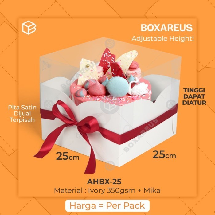 

Box Mika Dus Kue Atur Tinggi Kemasan Cake Packaging | AHBX 25 - Brown