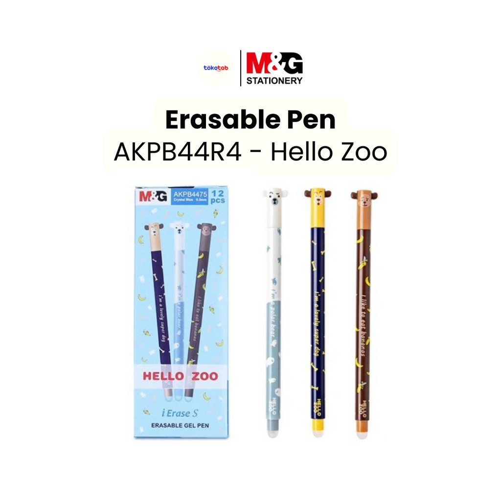

Tokotab - Erasable Gel Pen Pulpen Bisa dihapus M&G Hello Zoo 0.5 MM Tinta Hitam Motif Animal Lucu AKPB44R4