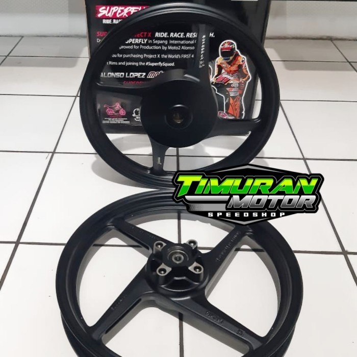 READY VELG SUPERFLY X SERIES 4 STAR MIO M3 160 160 R14 BLACK DOFT ORIGINAL